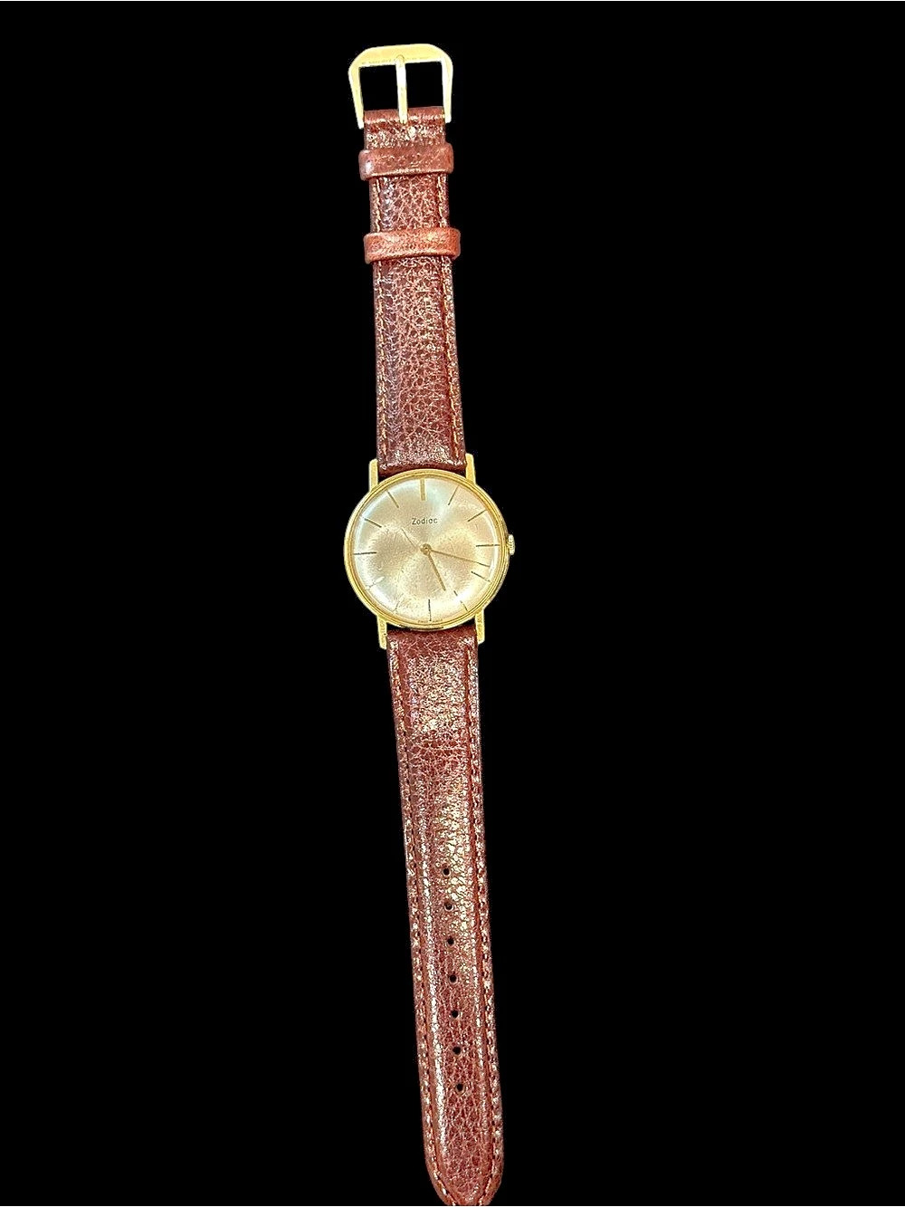 Zodiac Vintage Watch in Brown & Gold